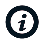 Button Infosymbol in rotem Kreis