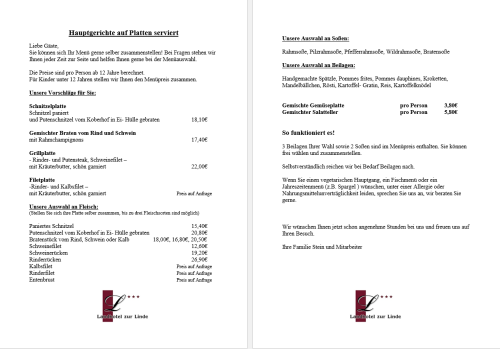 Feste feiern Hauptgang