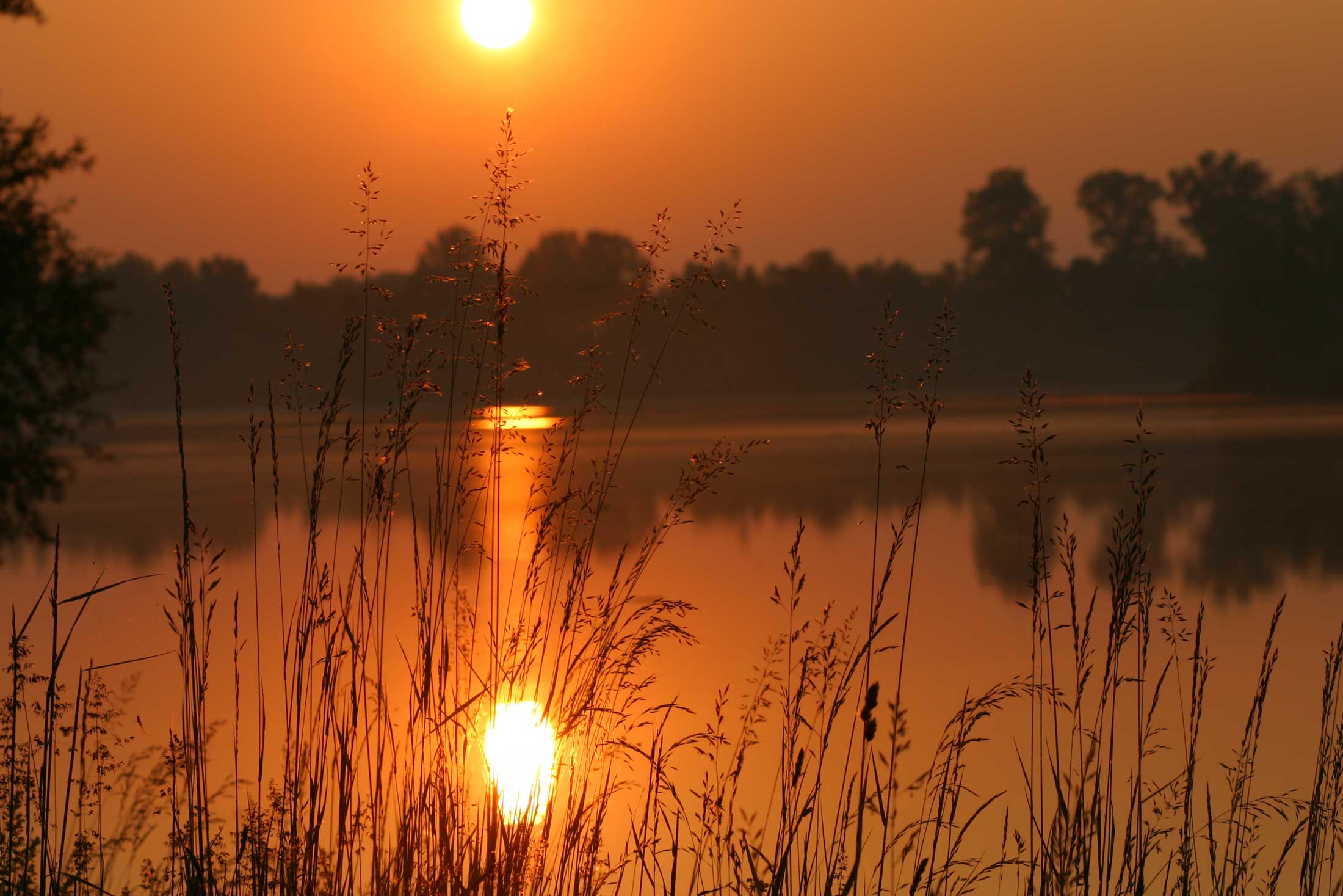 Badesee im Sonnenuntergang