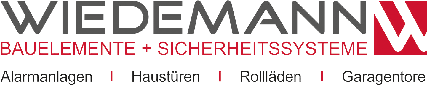 Wiedemann Bauelemente und Sicherheitssysteme Alarmanlagen · Haustüren · Rollläden · Garagentore in Dortmund Logo Wiedemann Bauelemente und Sicherheitssysteme in Dortmund
Alarmanlagen · Haustüren · Rollläden · Garagentore
