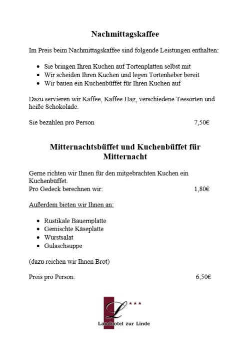 Feste feiern Nachmittagskaffee und Mitternachtssnack