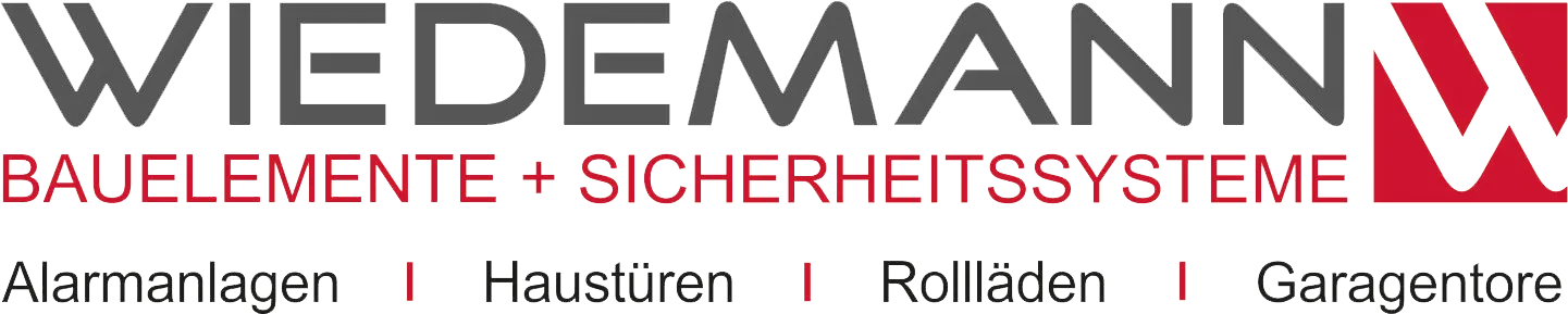 Wiedemann Bauelemente und Sicherheitssysteme Alarmanlagen · Haustüren · Rollläden · Garagentore in Dortmund Logo Wiedemann Bauelemente und Sicherheitssysteme in Dortmund
Alarmanlagen · Haustüren · Rollläden · Garagentore